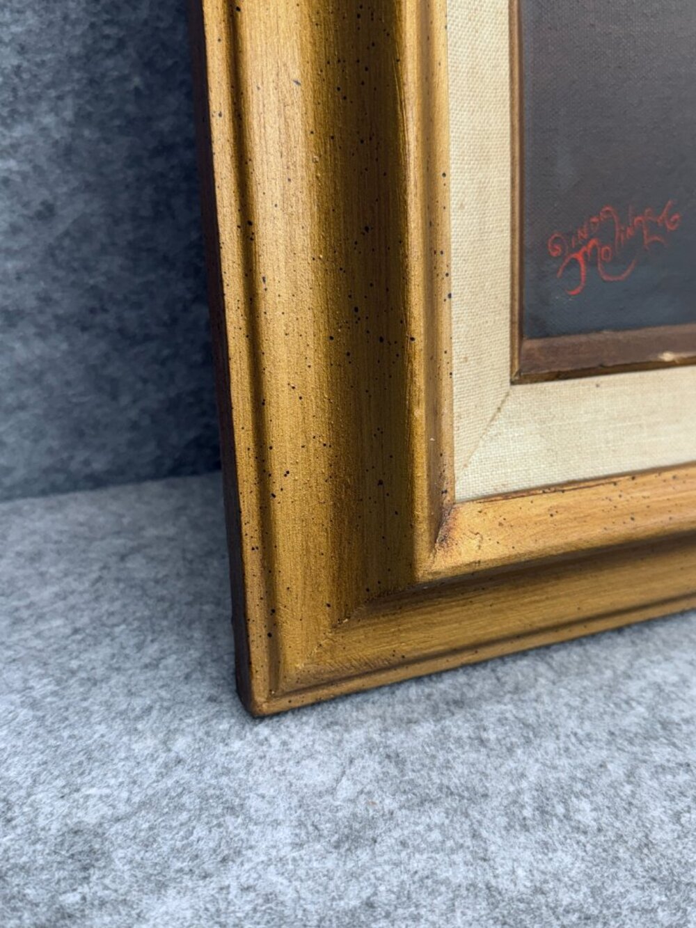Vintage Floral Still Life Oil Painting Signed Framed Mid Century Yellow Orange - Picture 4 of 14